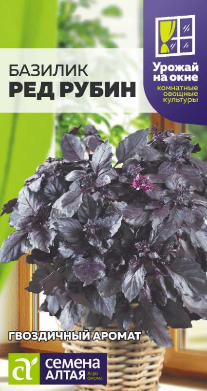 Базилик Ред Рубин/Сем Алт/цп 0,3 гр. УРОЖАЙ НА ОКНЕ!