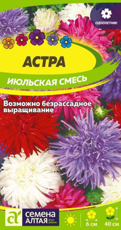 Астра Июльская Смесь окрасок/Сем Алт/цп 0,2 гр.
