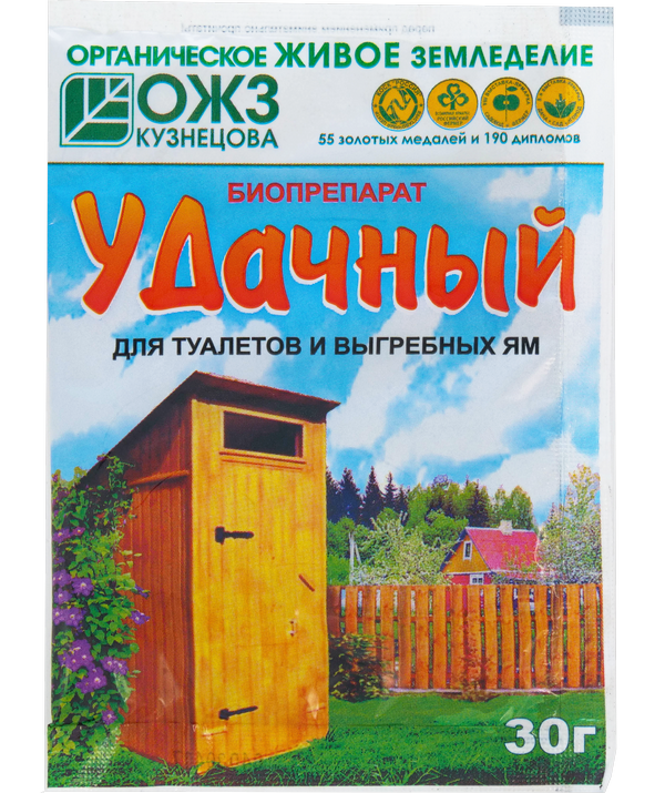 Удачный-биопрепарат средство д/туалетов 30 гр.