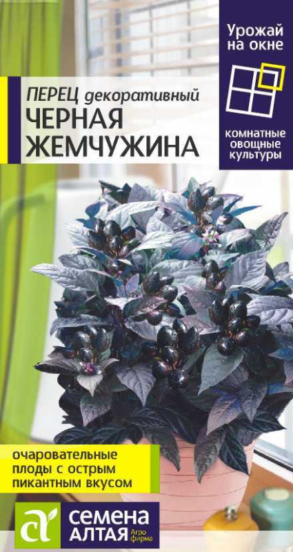 Перец Декоративный Черная Жемчужина/Сем Алт/цп 5 шт. УРОЖАЙ НА ОКНЕ!
