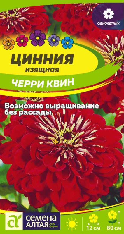 Цинния Черри Квин георгиноцветковая/Сем Алт/цп 0,3 гр.