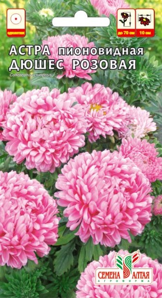 Астра Дюшес Розовая пионовидная/Сем Алт/цп 0,3 гр.
