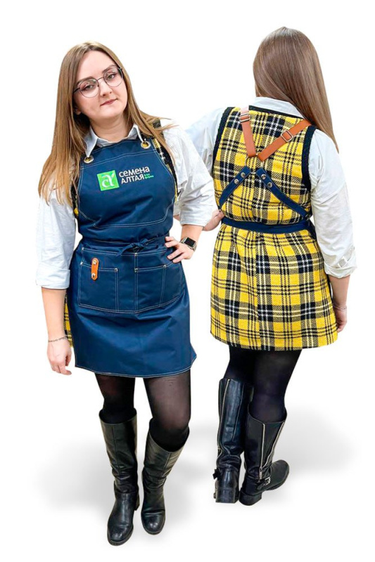 Фартук с логотипом Семена Алтая синий оксфорд