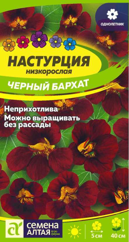 Настурция Черный бархат/Сем Алт/цп 0,5 гр.