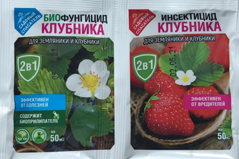 КЛУБНИКА 2в1 биофунгицид 10гр + инсектицид клубника земляника  2мл.
