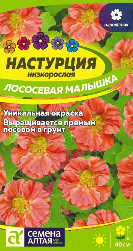 Настурция Лососевая малышка низкоросл./Сем Алт/цп 1 гр.