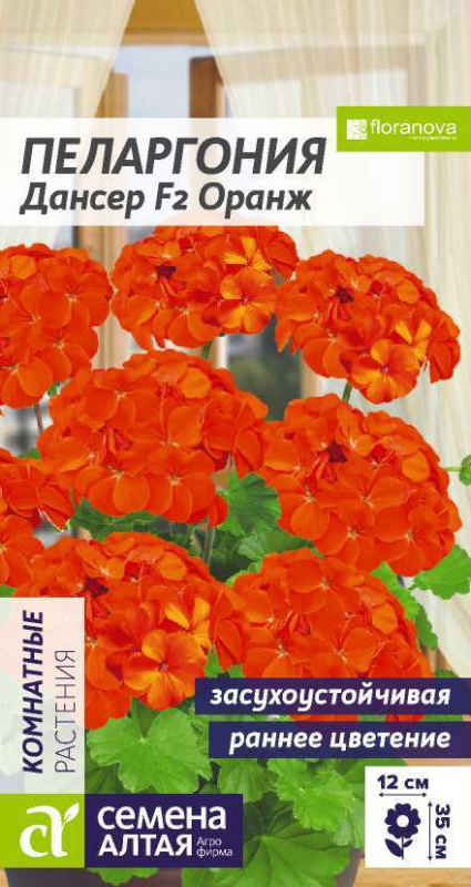 Пеларгония Дансер F2 Оранж зональная/Сем Алт/цп 4 шт.